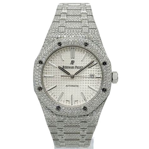 audemars piguet royal oak iced out|audemars piguet 15400 price.